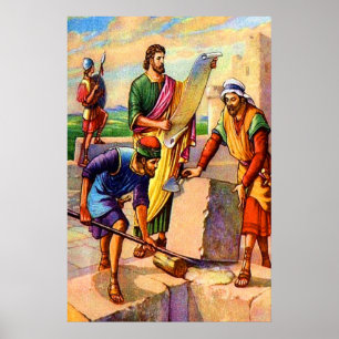 Poster de Nehemiah 4 Construire les Murs de Jérusa