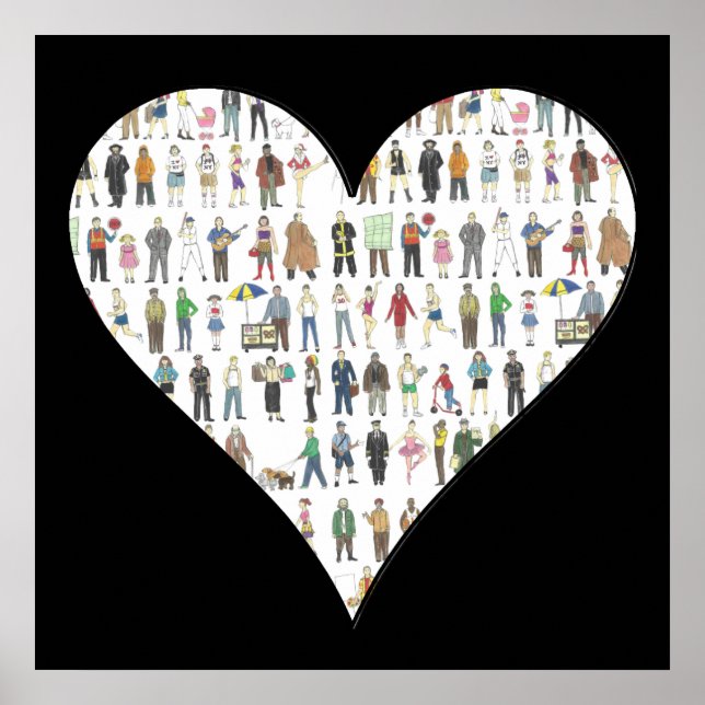Poster de New York City Black Heart NYC Art (Devant)