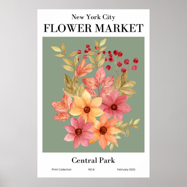 Poster de New York City Flower Market Central Park (Devant)