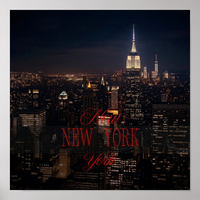 Poster de New York City Skyline - Modern Wall Art  (Devant)