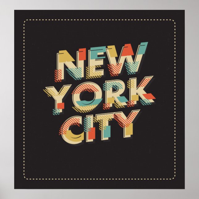 Poster de New York City Typographie (Devant)