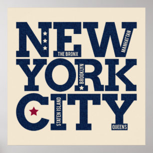 Poster de New York City Typographie