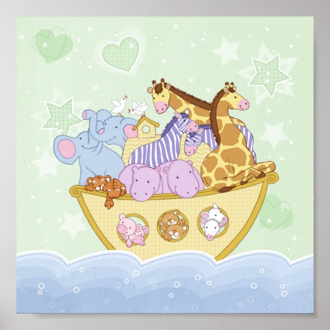 Poster de Noah's Ark Green Nursery (Devant)