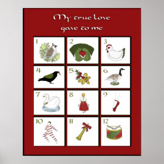 Poster de Noël 12 jours Imprimer