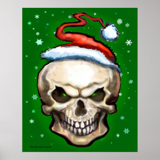 Poster de Noël au crâne mal