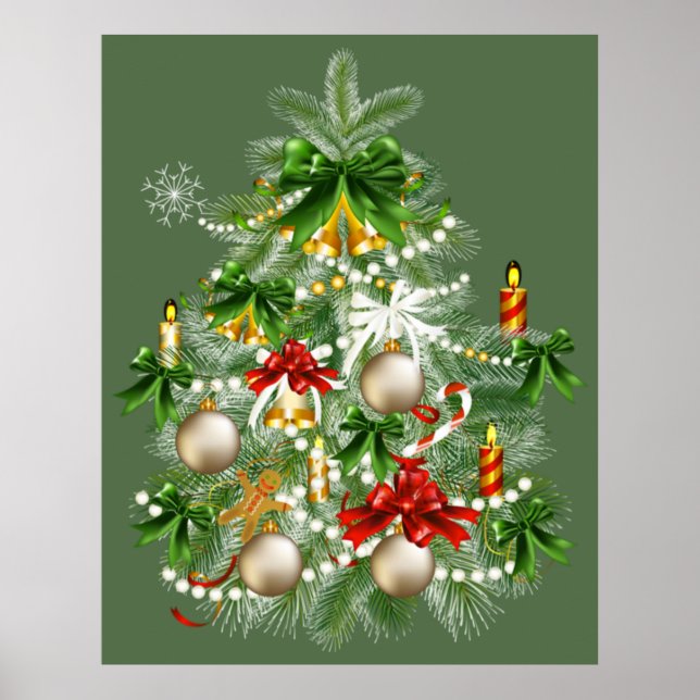 Poster de Noël avec des bougies (Devant)