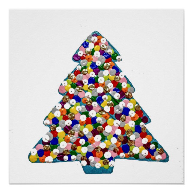 Poster de Noël bleu parfait (Devant)