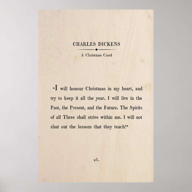 Poster de Noël Charles Dickens (Devant)