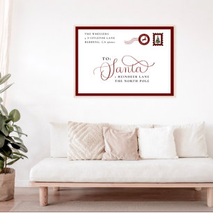 Poster de Noël de la famille de Père Noël