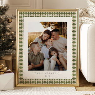 Poster de Noël de la famille personnalisée Green P