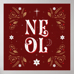 Poster de Noël du premier Noel 24x24