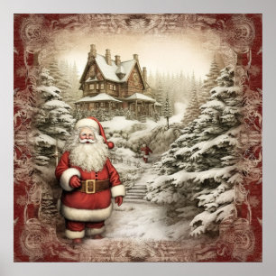 Poster de Noël Festif Holiday Père Noël