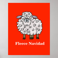 Poster de Noël Fleece Navidad Funny Sheep