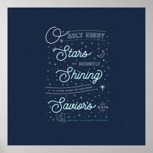 Poster de Noël Oh Holy Night 24x24 / Bleu