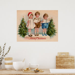 Poster de Noël pour les enfants en covoiturage