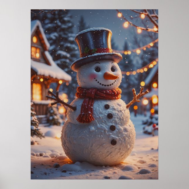 Poster de Noël Snowman (Devant)