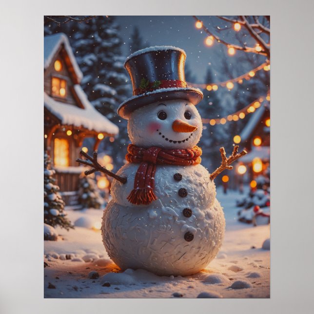 Poster de Noël Snowman (Devant)