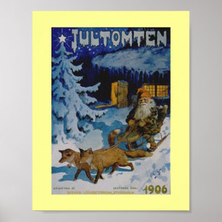 Poster de Noël suédois vintage 1906