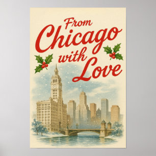 Poster de Noël Vintage - De Chicago With Love