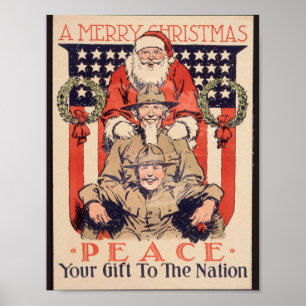 Poster de Noël Vintage — Paix