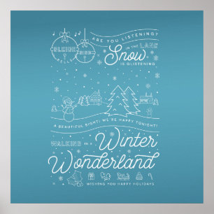 Poster de Noël Winter Wonderland 24x24 / Blue