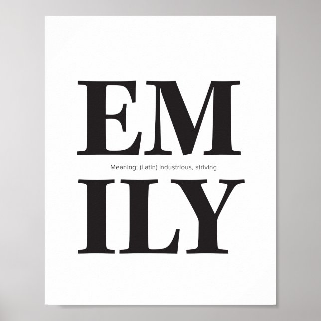 Poster de nom Emily (Devant)