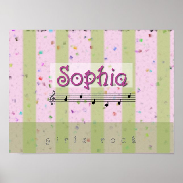 Poster de nom musical Sophia Pink Green (Devant)