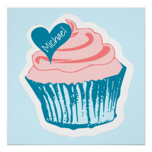 poster de nom personnalisé Cupcake Love