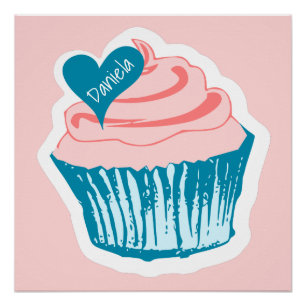 poster de nom personnalisé Cupcake Love