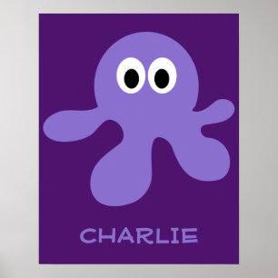 Poster de nom personnalisé Funny Octopus