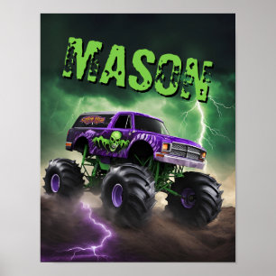Poster de nom personnalisé pour Camion Monster ver