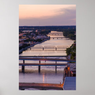 Poster De nombreux ponts enjambent la rivière Grand, vue