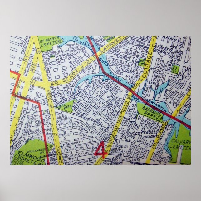 Poster de Norfolk, VA Carte Vintage (Devant)