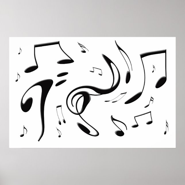 Poster de notes musicales tordues (Devant)