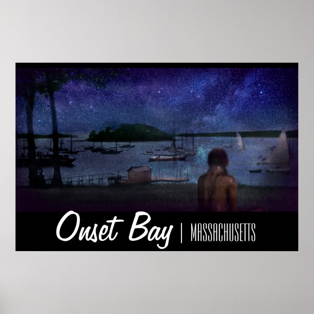 Poster de nuit de la baie d'Onset - 36" x 24" (Devant)