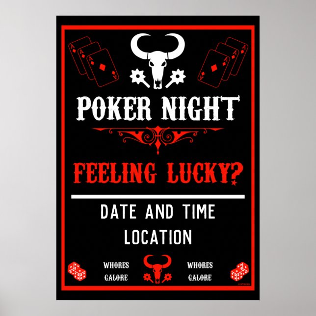 Poster de nuit de Poker vintage (Devant)