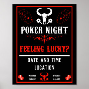 Poster de nuit de Poker vintage