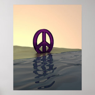 Poster de paix sur un Art numérique de plage