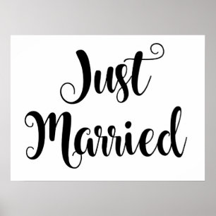 Poster de pancarte Personnalisé Chic Mariage Juste