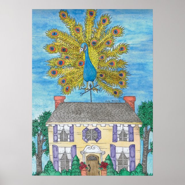 Poster de paon Fiers Imprimer (Devant)