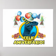 Poster de papel Festa Dinofauro