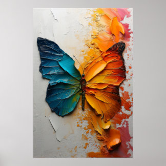 Poster de papillon de peinture à l'huile Vivid Win
