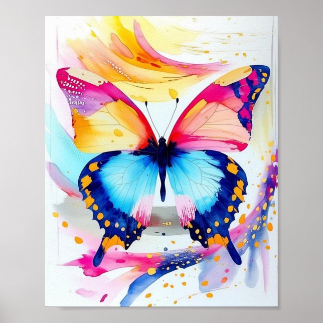 Poster de papillon vibrant - Splash artistique de  (Devant)