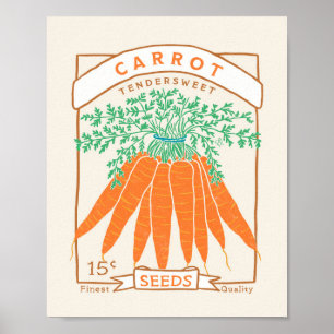 Poster de paquets de graines de carottes