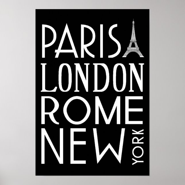 Poster de Paris, Londres, Rome et New York (Devant)