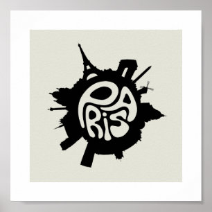 Poster de Paris Planet Typographie