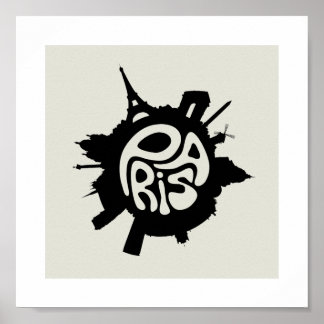 Poster de Paris Planet Typographie