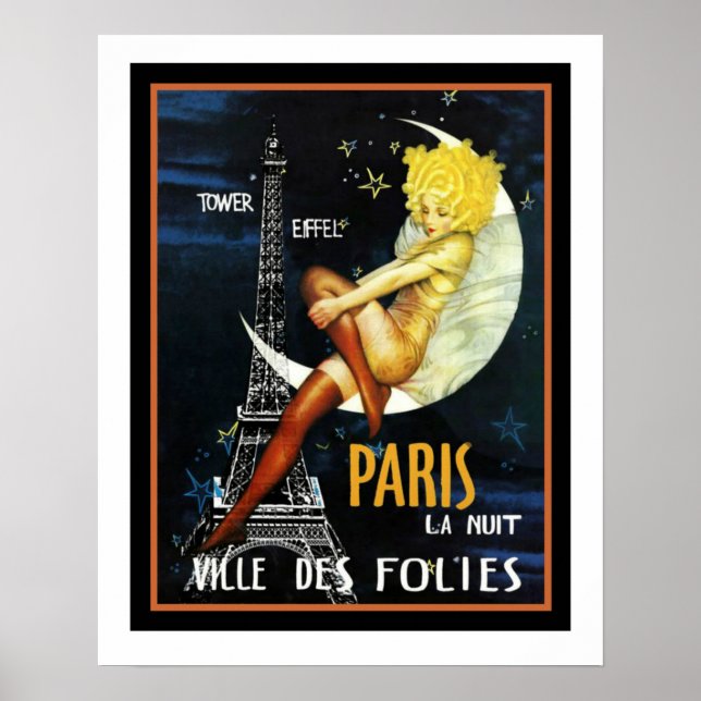 Poster de Paris Ville Des Folies 16 x 20 (Devant)