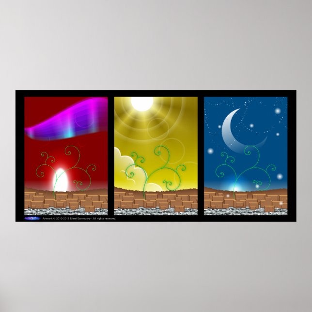 Poster de paysage triple (Devant)