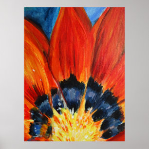 Poster de peinture à fleurs orange